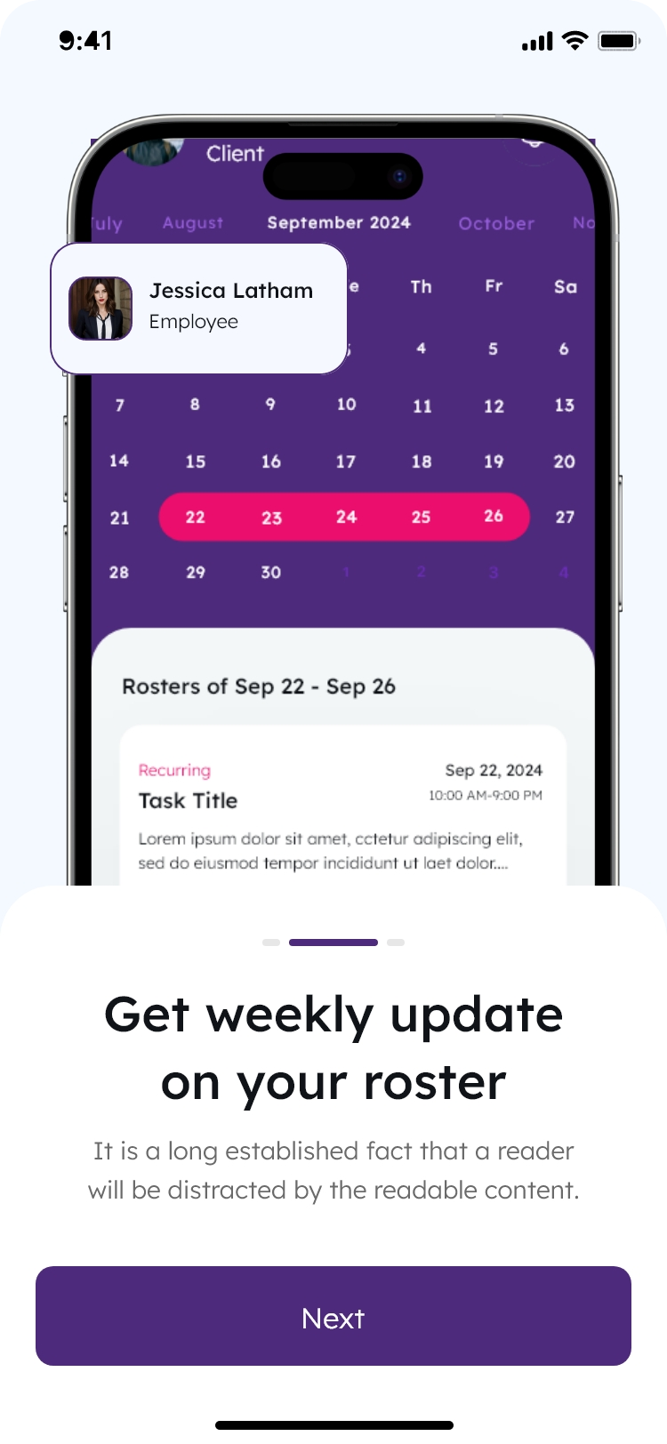 Bloom App Calender Filter